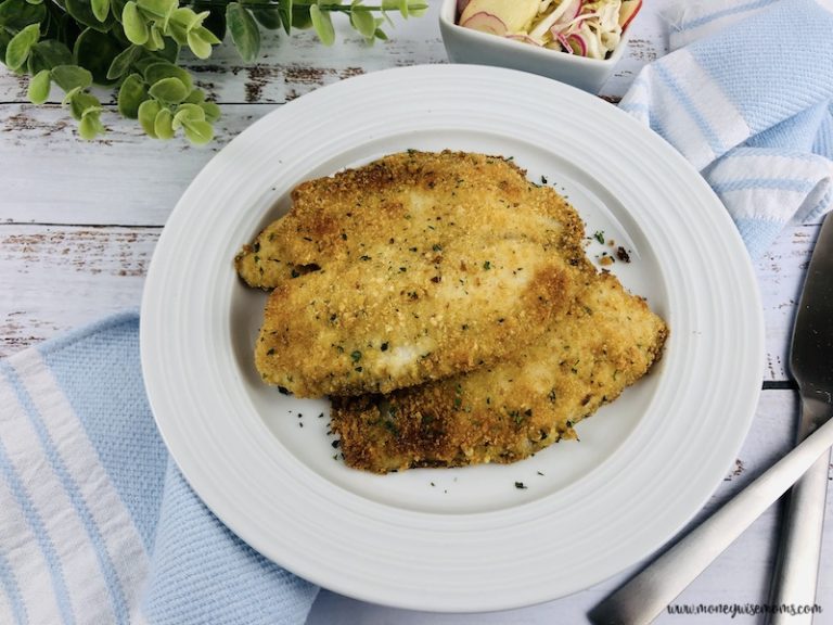 Featured image showing the finished recipe for parmesan crusted tilapia ready to eat