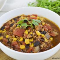 Featured image showing the finished turkey chili recipe ready to eat