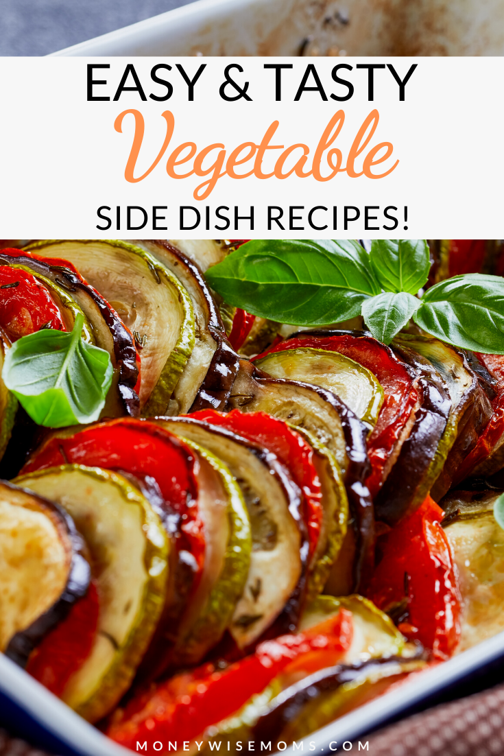 Pin showing the finished vegetable side dish recipes
