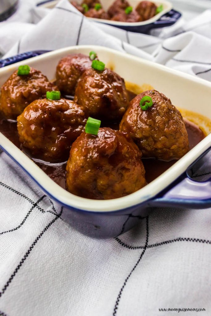 another look at the finished slow cooker meatballs