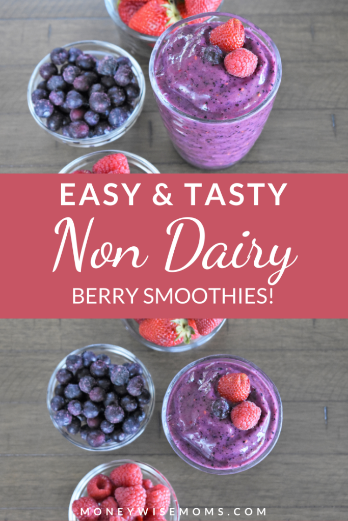 pin showing easy and tasty non dairy smoothie recipe