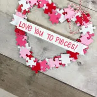 Puzzle Piece Valentine Heart Wreath-cover image