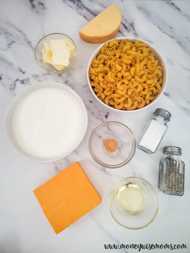 ingredients for slow cooker mac and cheese