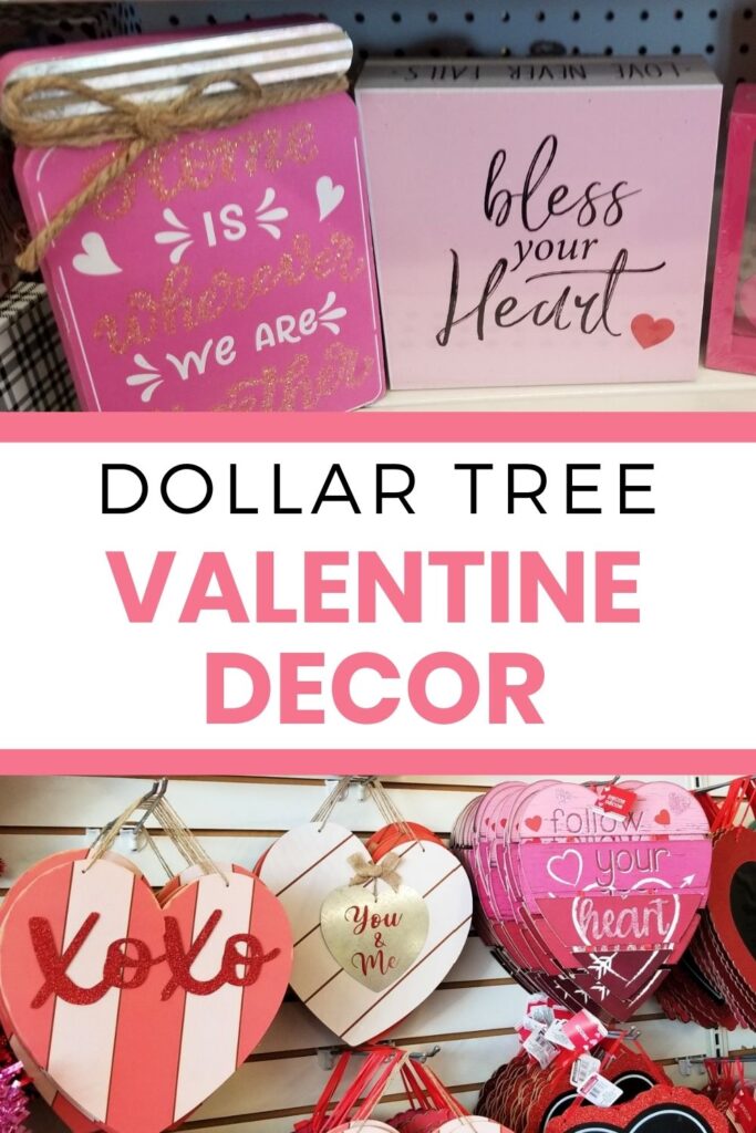 Dollar Tree Valentine decor - wooden hearts and square boxes from store