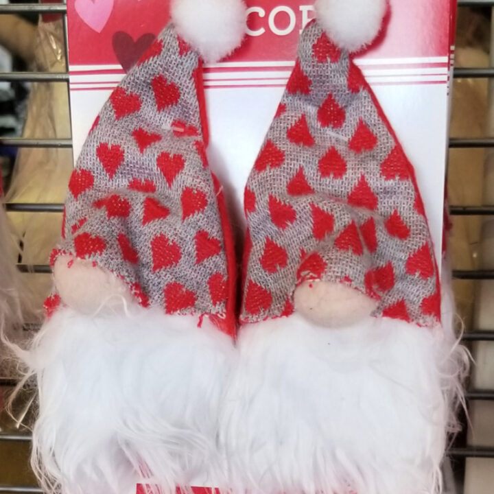 Red heart gnomes for Dollar Tree Valentine decor