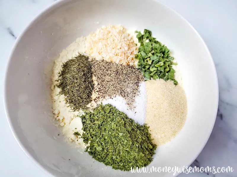 ingredients in a bowl ready to mix