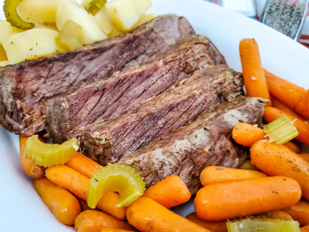 featured image showing the finished pot roast ready to eat.