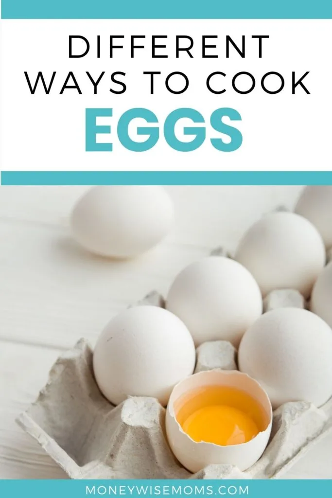 Different ways to cook eggs - white eggs in cardboard carton
