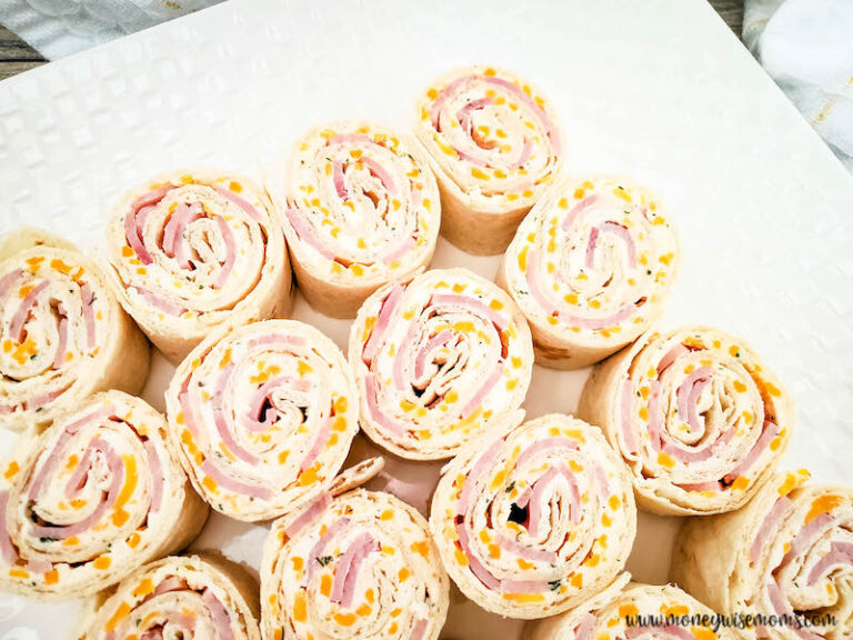 featured image showing the finished ham and cream cheese pinwheels