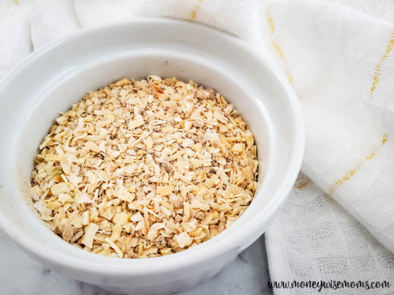 Featured image showing finished homemade dry onion soup mix ready to serve.