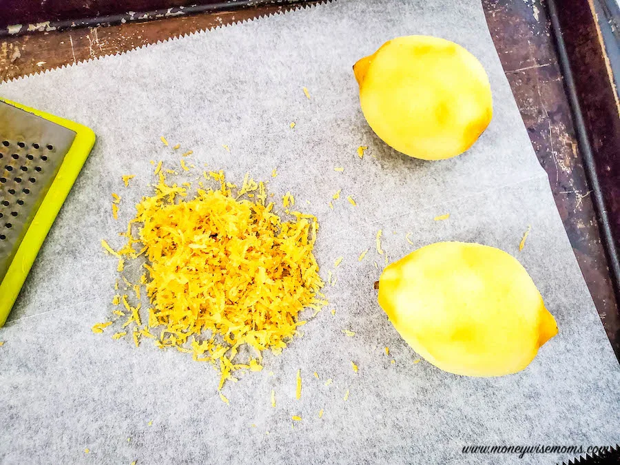 lemon zest ready to bake. 