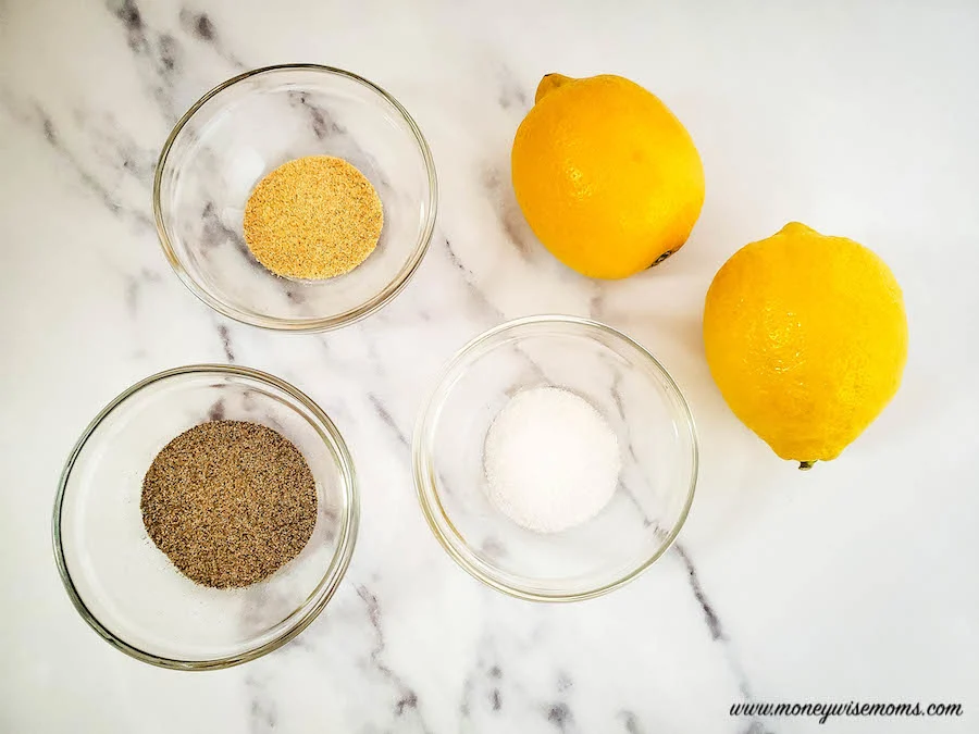 ingredients needed to make lemon pepper seasoning
