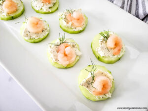 This easy and healthy shrimp on cucumber appetizer recipe is great for the summer. It's an anytime kind of recipe that everyone will love!