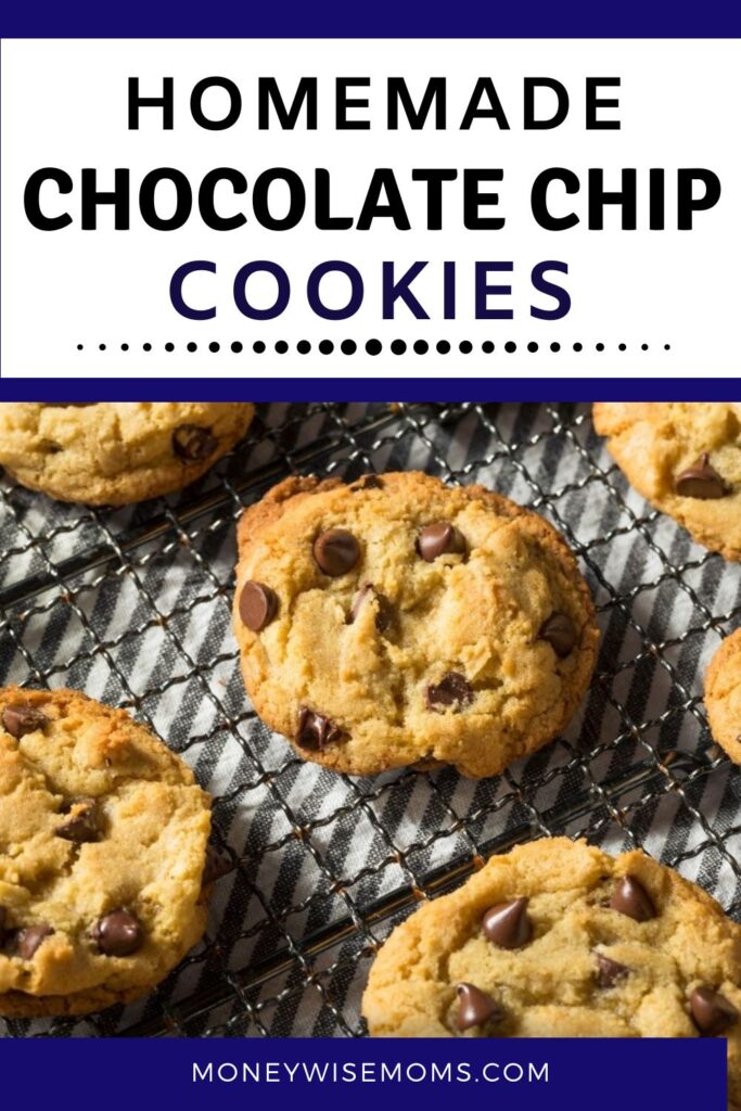 baked chocolate chip cookies on cooling rack