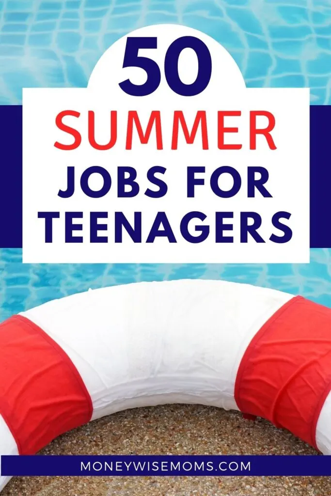 pool deck with red and white life preserver - summer jobs for a teenager