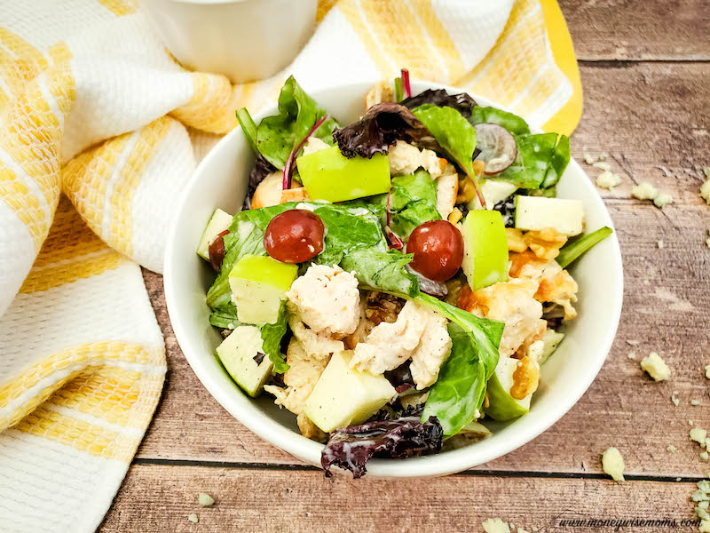 salad with apples grapes and chicken added