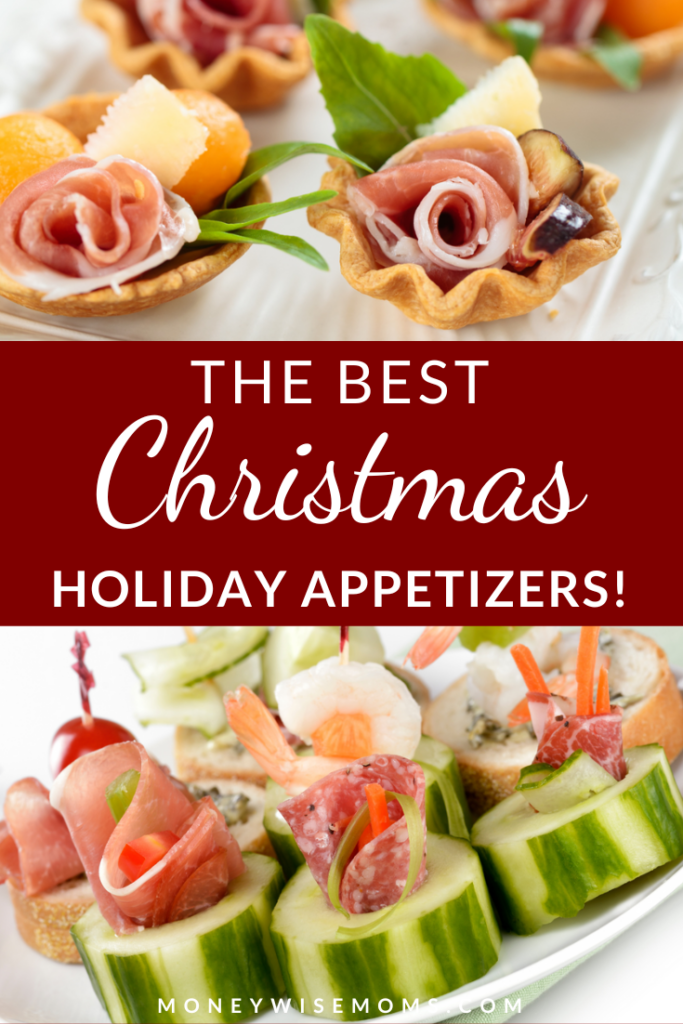 pin showing the finished christmas holiday appetizers