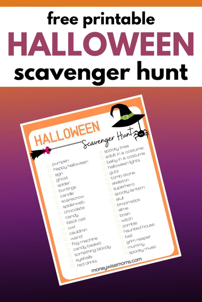 free printable Halloween scavenger hunt
