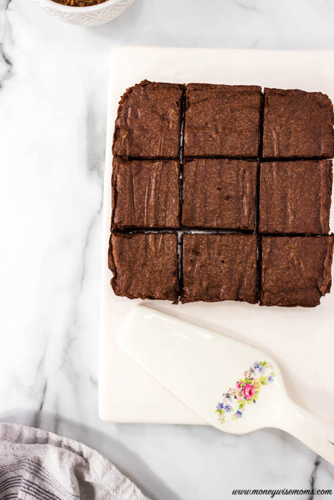 brownies cut into nine squares. 