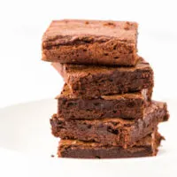 stack of finished recipe for homemade brownies.