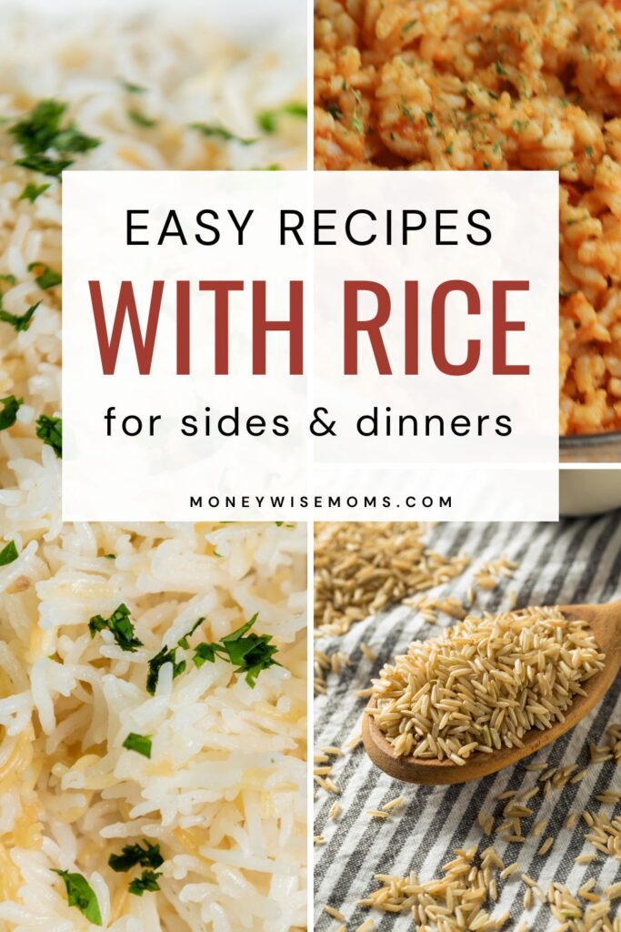 easy rice recipes for sides and dinners - white rice, mexican rice and brown rice