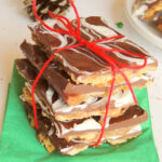 Saltine cracker candy with chocolate and peppermint