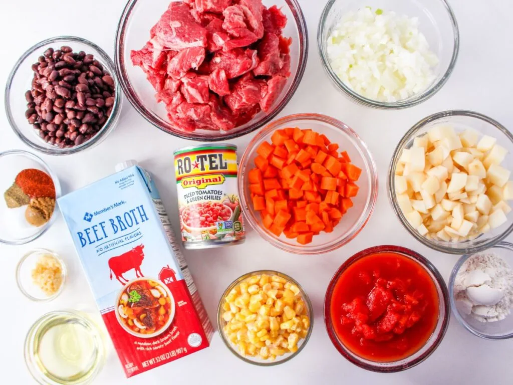 ingredients needed to make mexican beef soup with vegetables