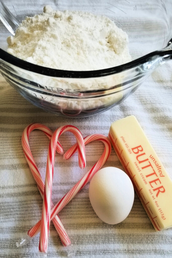 ingredients for candy cane cake mix cookies