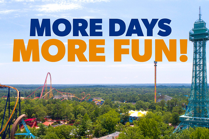 Kings Dominion in Doswell, VA, is open all year during 2023