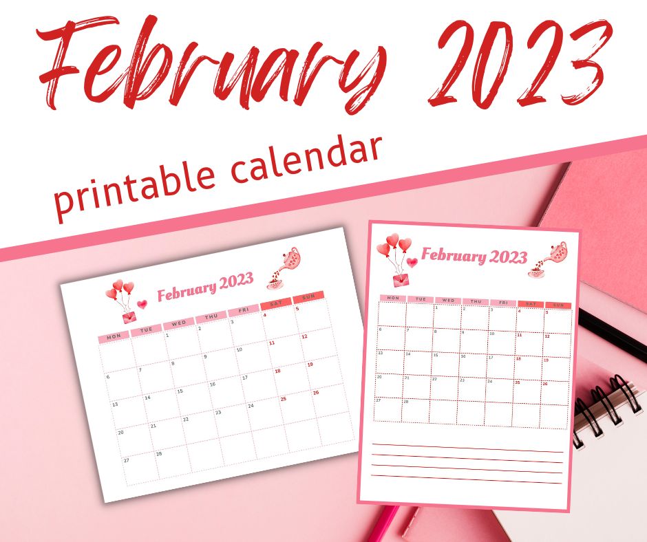 printable February calendars for 2023