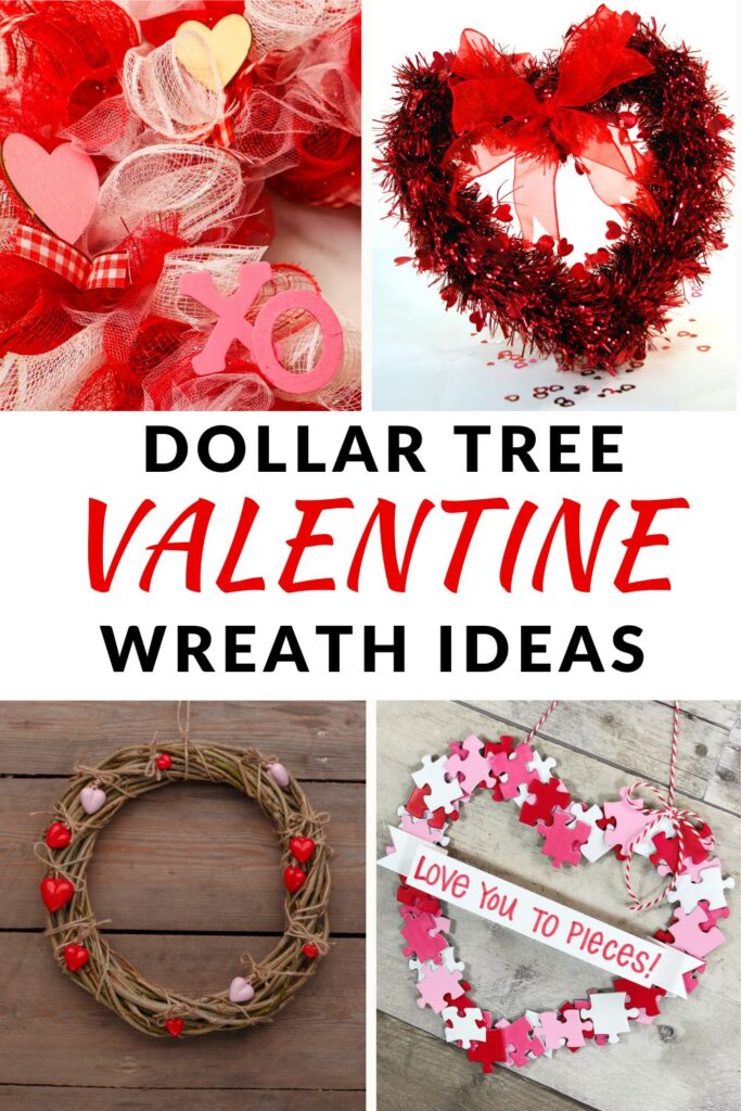 Valentine wreaths made with dollar tree supplies