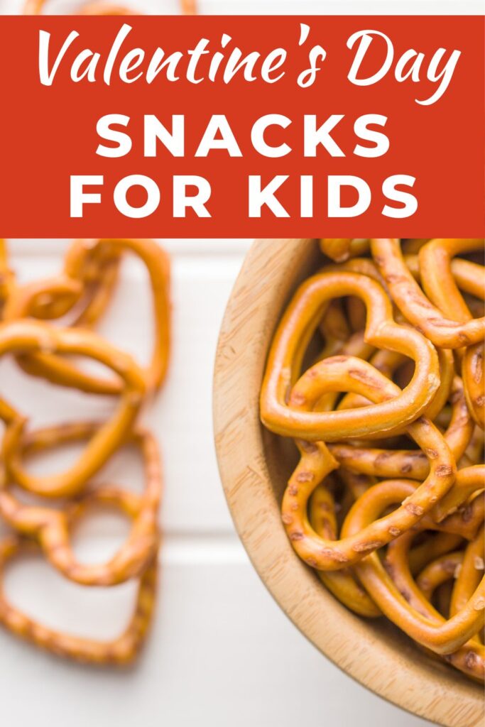 Valentine's Day snacks for kids - heart shaped pretzels
