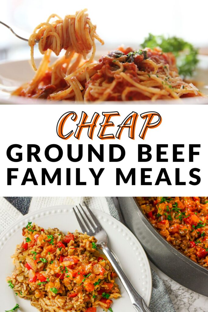 cheap ground beef family meals like spaghetti and skillet beef and rice