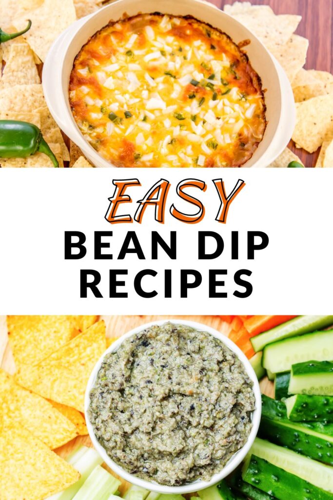 hot bean dip recipes with vegetable sticks and tortilla chips