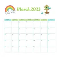 Printable March 2023 calendar SQ
