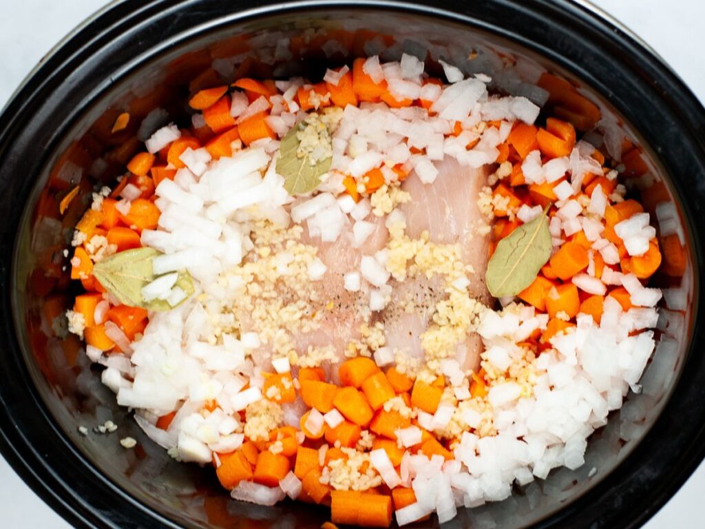 turkey and vegetables in slow cooker