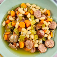 Sausage and bean Slow Cooker Soup-Cover image