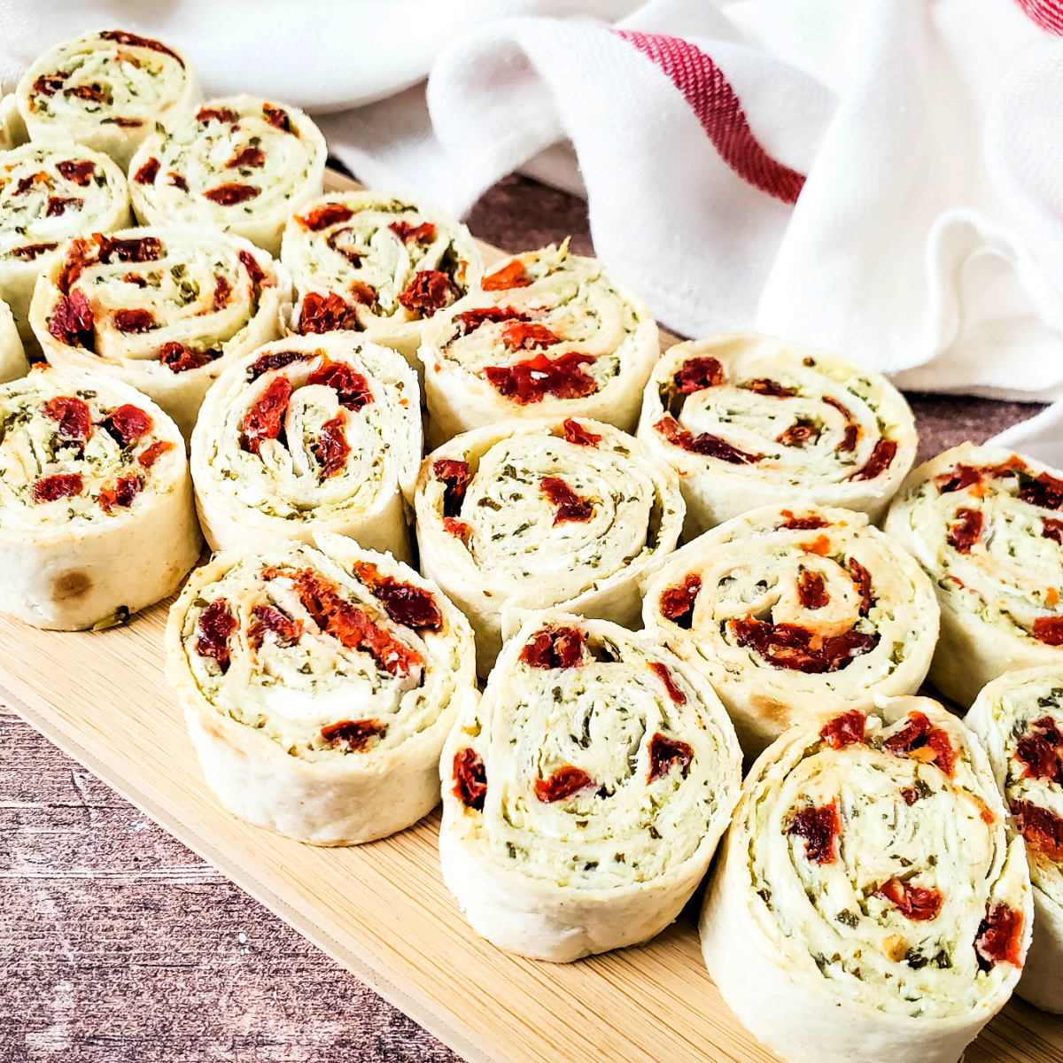Pesto Sun Dried Tomato Pinwheels