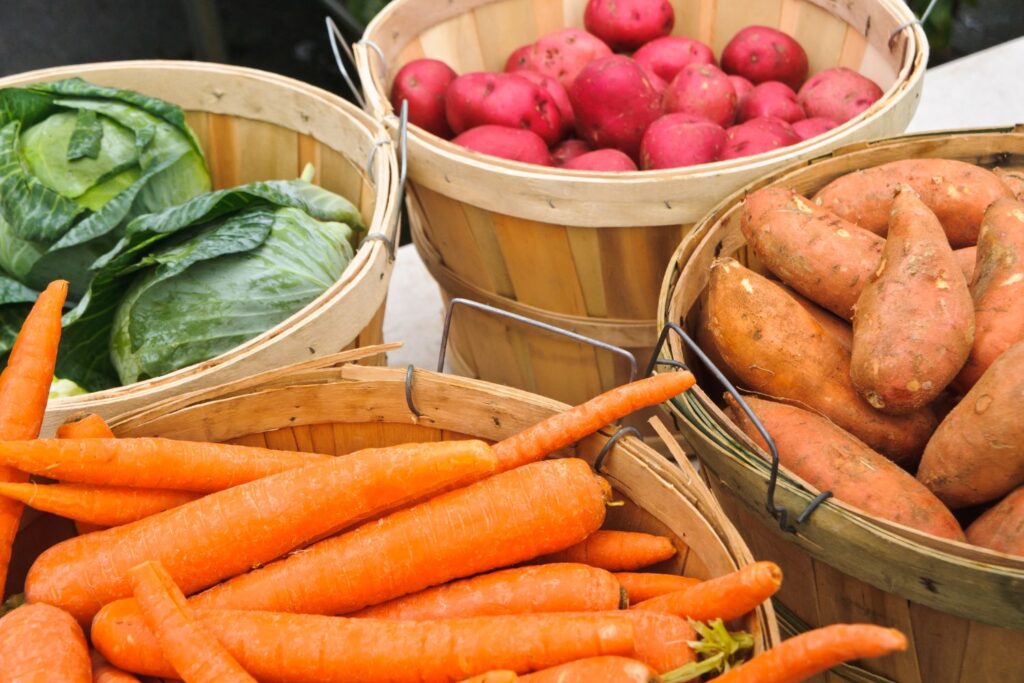 farmers market shopping - fresh vegetables