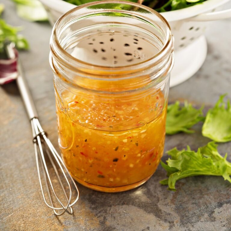 homemade Italian dressing in glass jar
