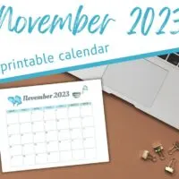printed November calendar on desk