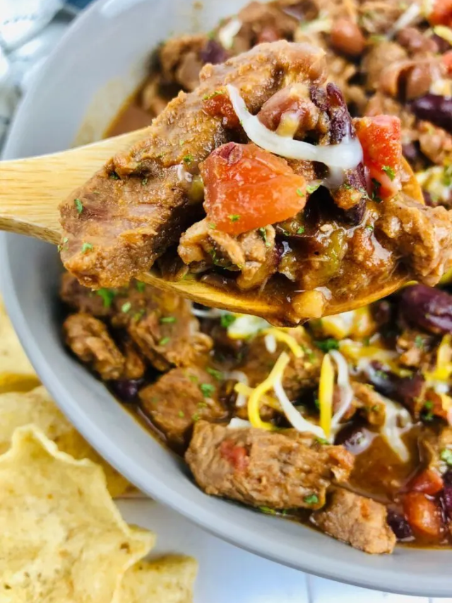 Slow Cooker Stew Meat Chili Story