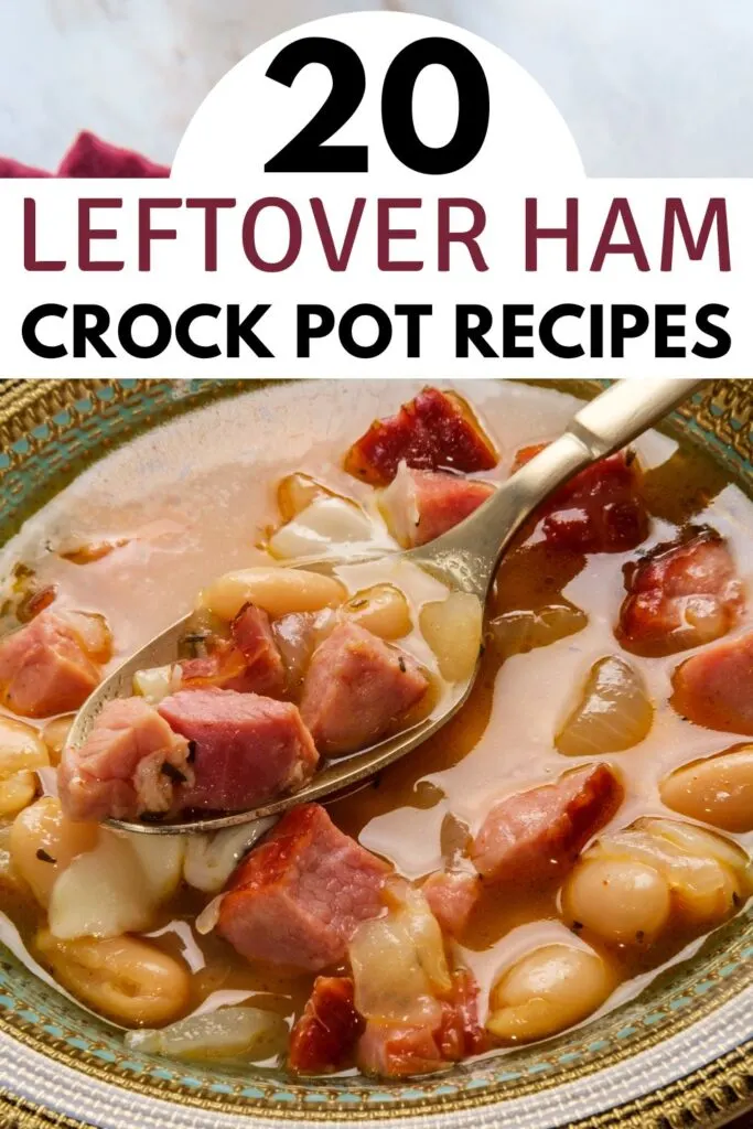 bowl of ham and bean soup - leftover ham crock pot recipes