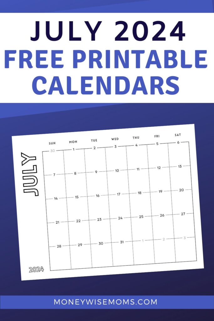 July 2024 free printable calendars
