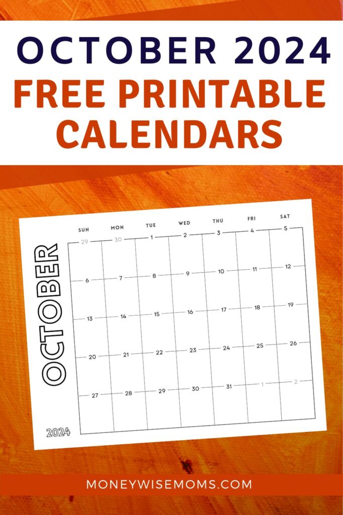 October 2024 free printable calendars