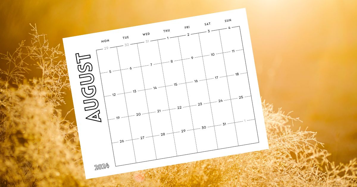 August Free Printable Calendar 2024 - Moneywise Moms - Easy Family Recipes